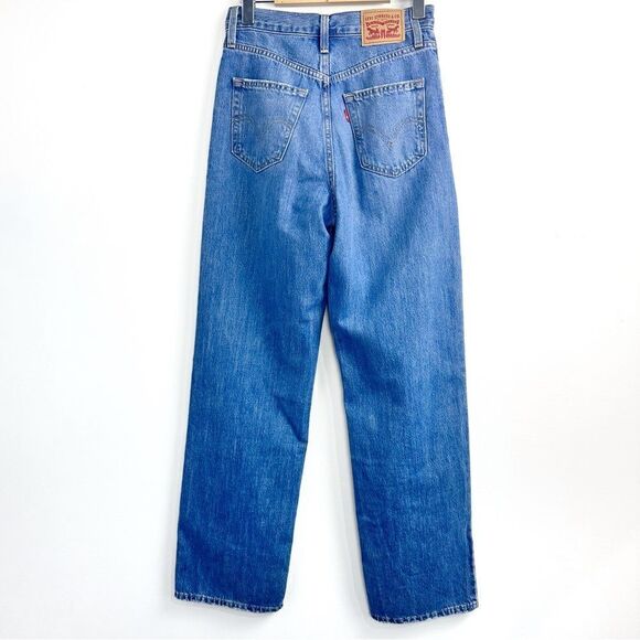 Levi’s Blue High Waisted Straight Distressed Jeans Sz 25 - Picture 4 of 16
